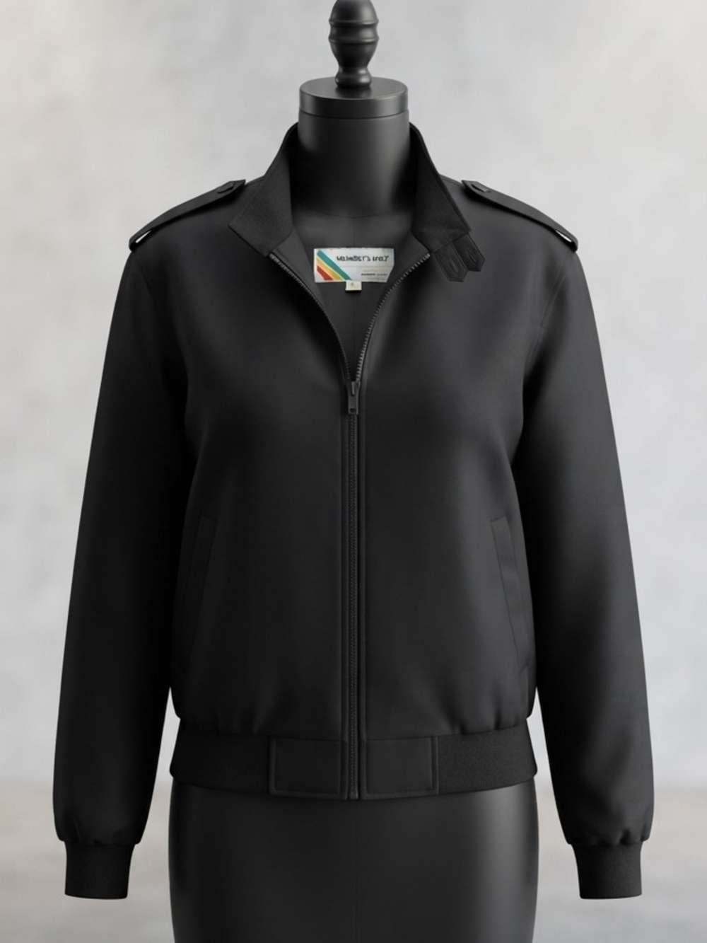 Members Only Black Windbreaker Jacket